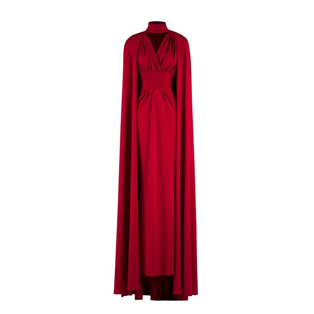 Saiid Kobeisy Jersey Dress With Cape